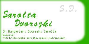 sarolta dvorszki business card